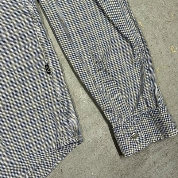Hugo Boss Slim Fit Peric Long Sleeve Button Down Shirt Check Blue Cotton Large - Picture 6 of 10